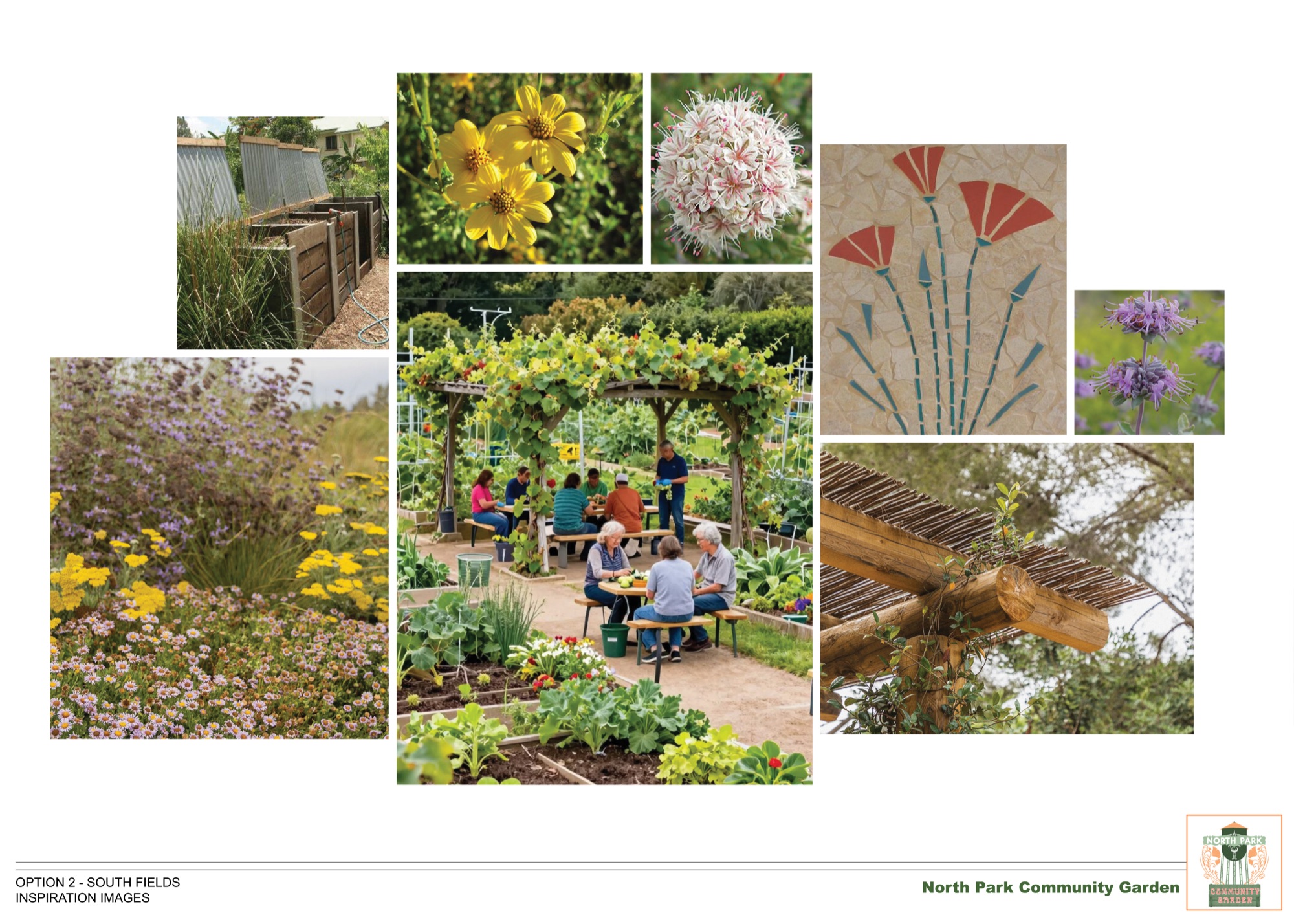 Design inspiration images for Option 2, South Fields